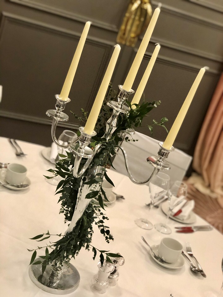 Table centrepiece at wedding